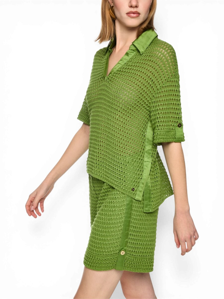 Groene ajourtrui 'Rethink Together' Marccain 