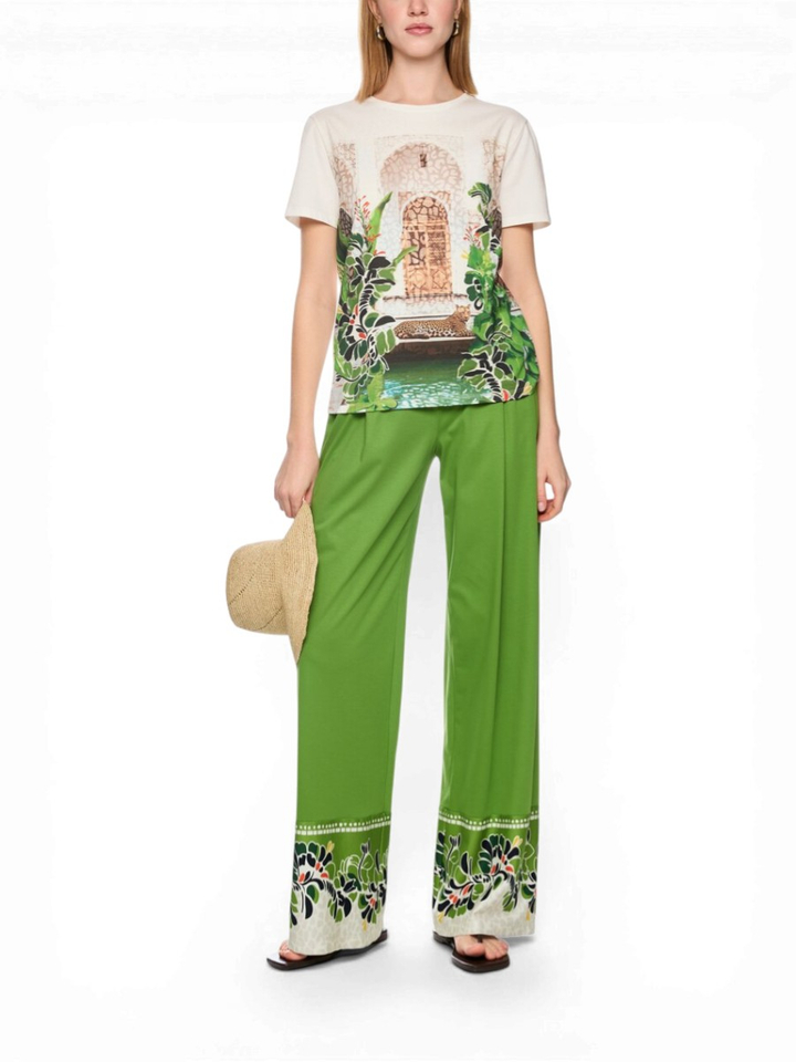 Beige bedrukt shirt "Rethink Together" Marccain 