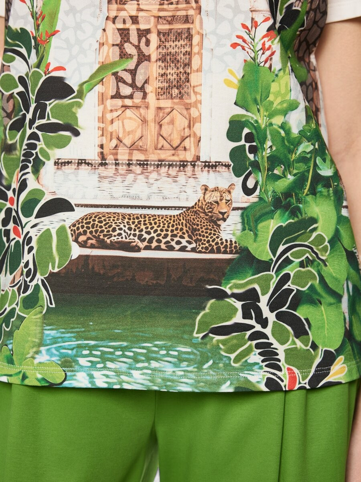 Beige bedrukt shirt "Rethink Together" Marccain 