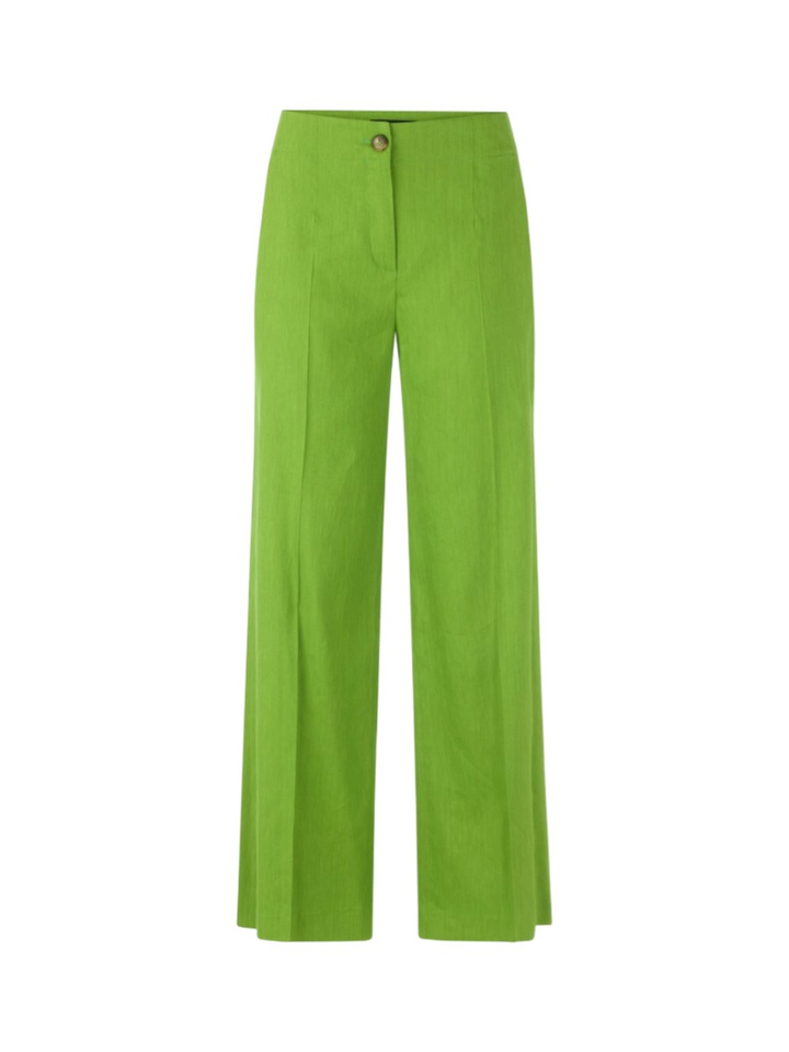 Groene broek van linnen-viscose met twee steekzakken Marccain