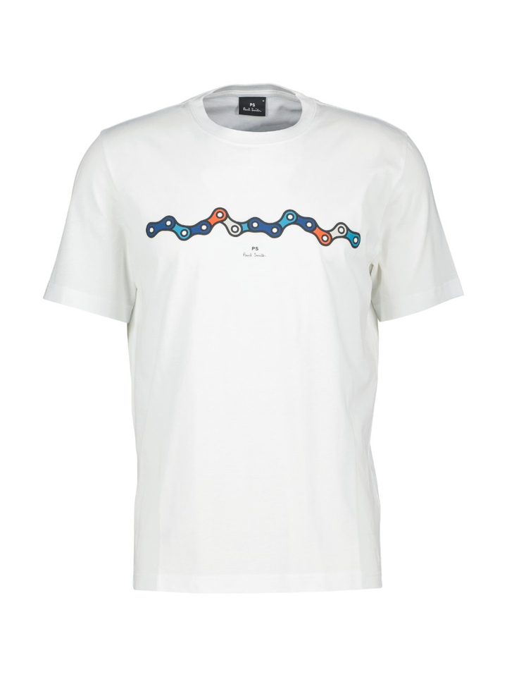 Witte katoenen T-shirt met opdruk Paul Smith