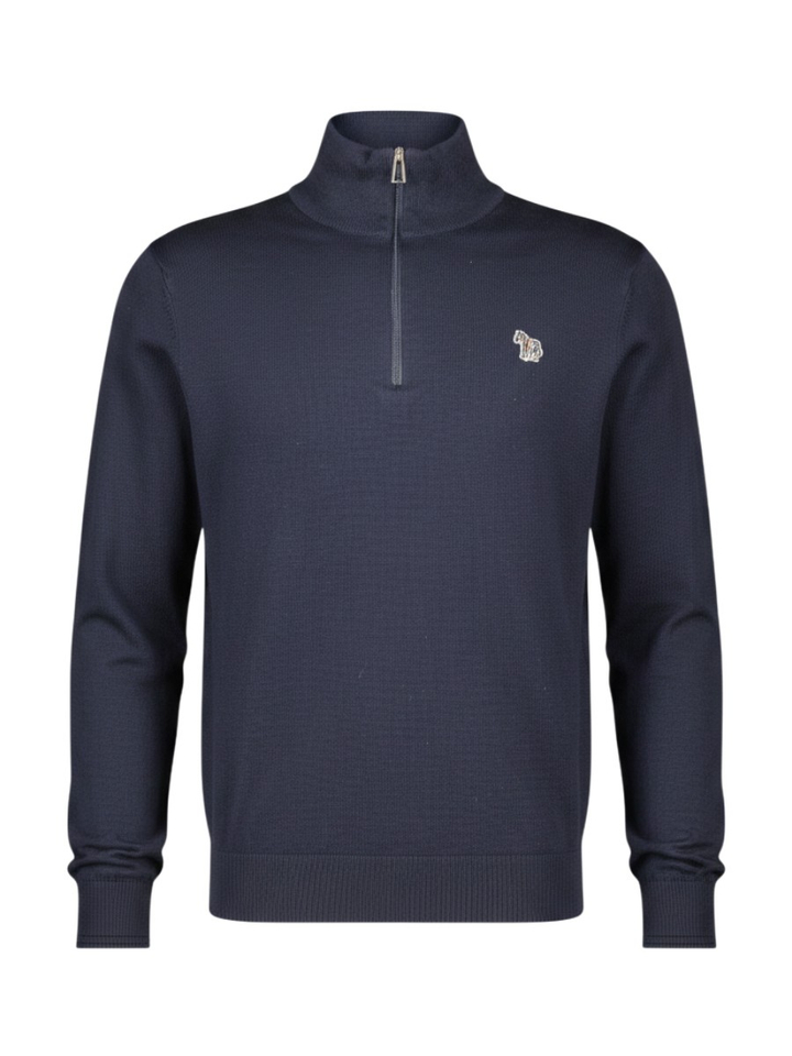 Donkerblauwe trui met korte rits Paul Smith