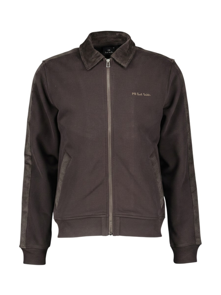 Donkerbruine gilet met ribfluwelen detail Paul Smith
