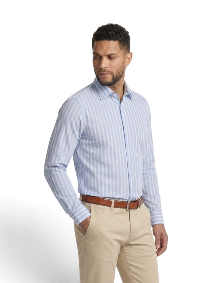 Blauw katoenen hemd (regular fit) met strepen en lange mouwen Paul Smith