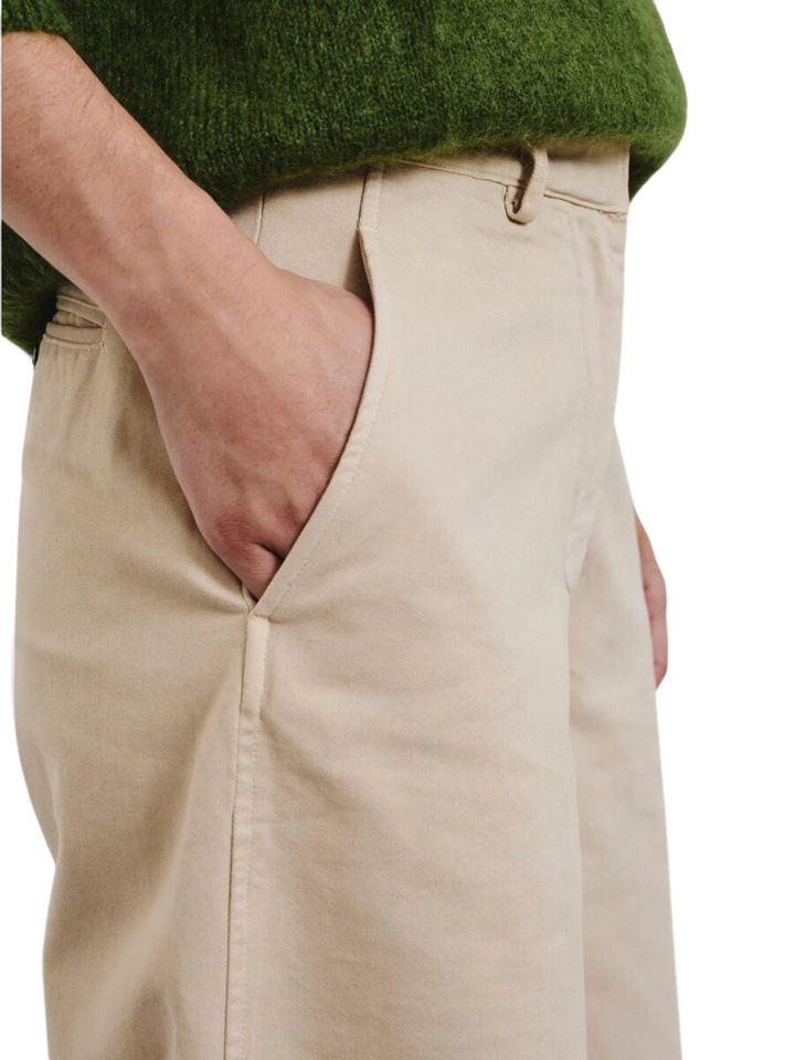 Beige wijde broek met hoge taille Pomandere