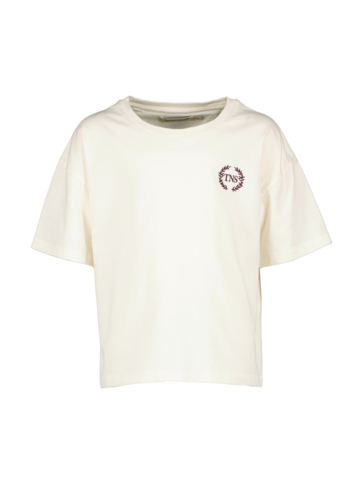 Ecru t-shirt met logo The New Society 