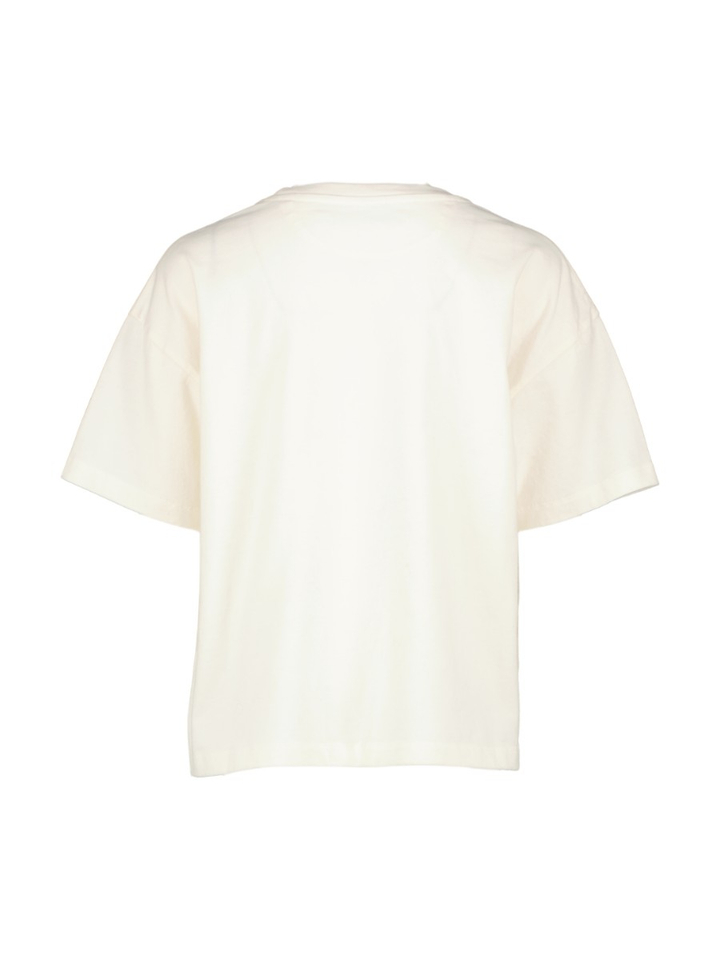 Ecru t-shirt met logo The New Society 
