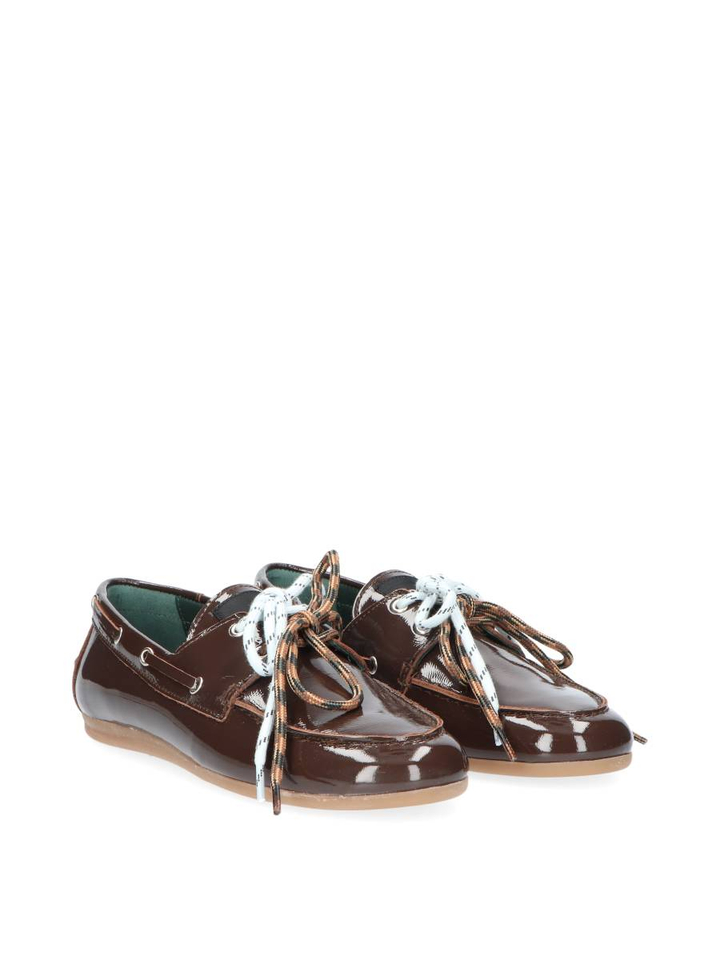 Donkerbruine loafers in lakleder Moc Kirruna