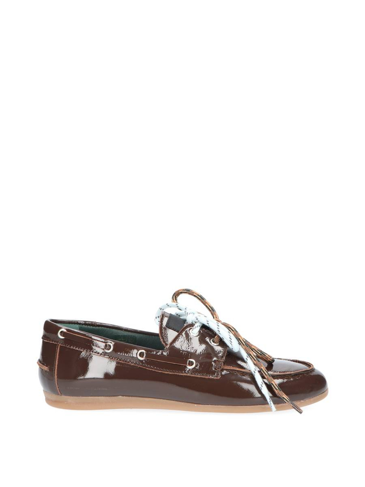 Donkerbruine loafers in lakleder Moc Kirruna
