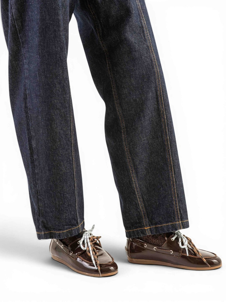 Donkerbruine loafers in lakleder Moc Kirruna