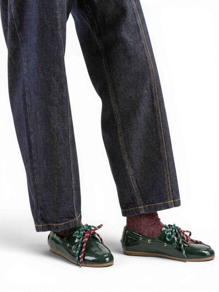 Groene loafers in lakleder Moc Kirruna 