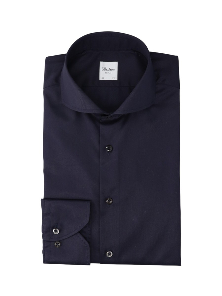 Navy katoenen hemd (regular fit) met lange mouwen Stenströms 