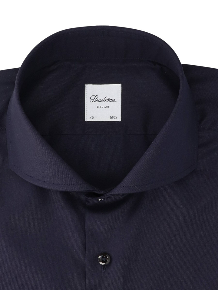 Navy katoenen hemd (regular fit) met lange mouwen Stenströms 