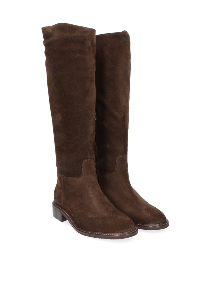 Donkerbruine laars in suede Julie Dee