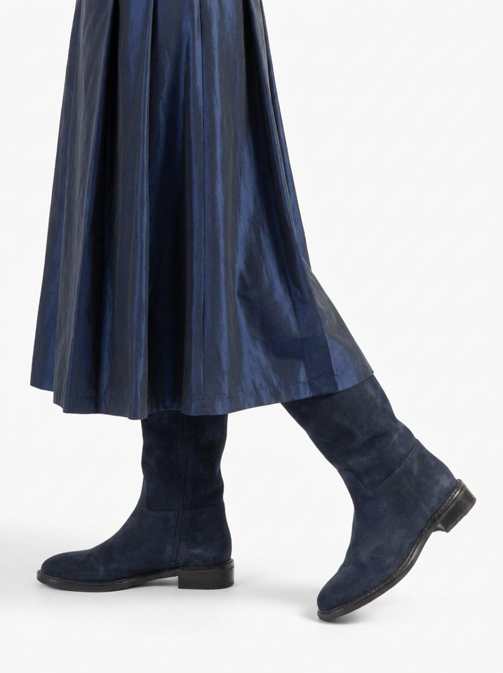 Donkerblauwe laars in suede Julie Dee 
