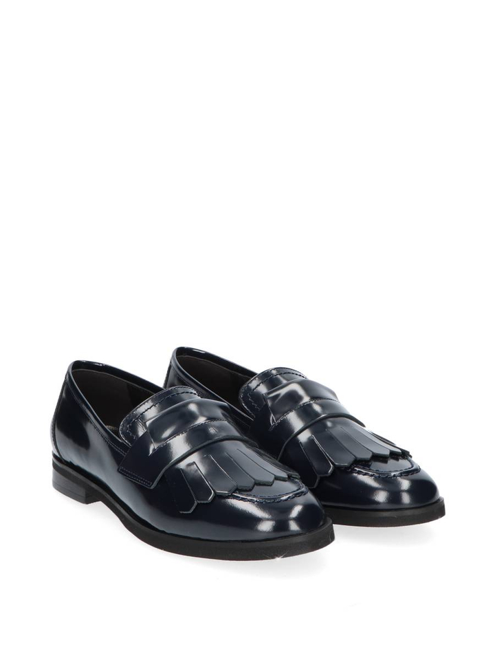 Donkerblauwe lederen mocassin Luca Grossi 