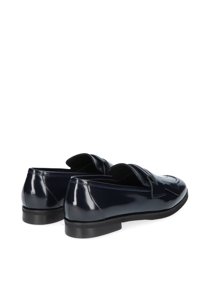 Donkerblauwe lederen mocassin Luca Grossi 