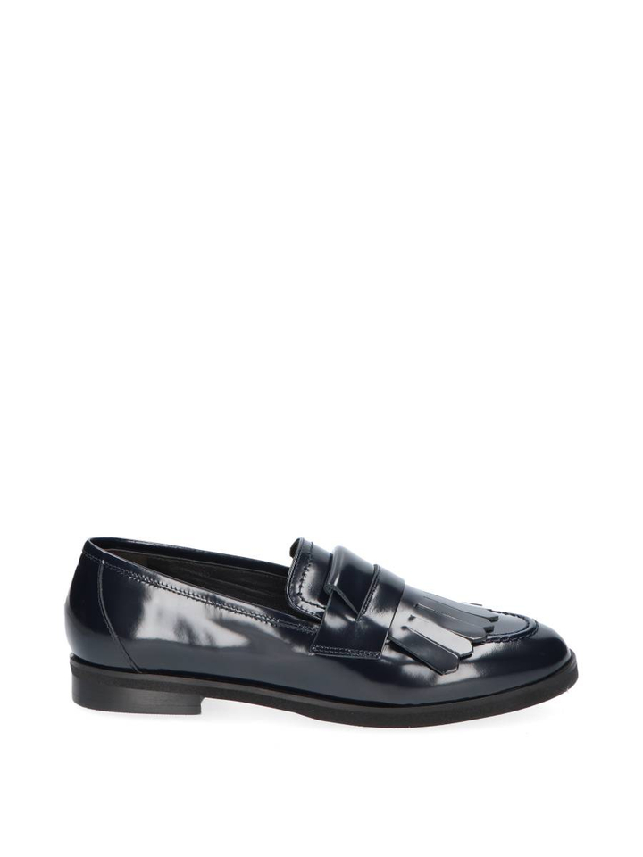 Donkerblauwe lederen mocassin Luca Grossi 