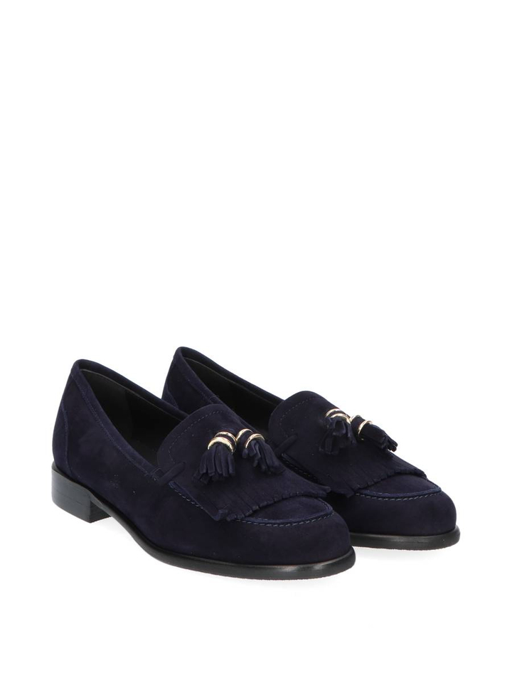 Donkerblauwe mocassin in suede Luca Grossi