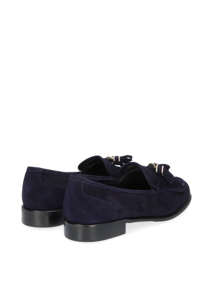 Donkerblauwe mocassin in suede Luca Grossi