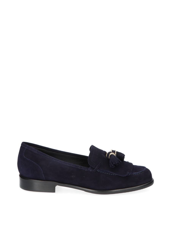 Donkerblauwe mocassin in suede Luca Grossi