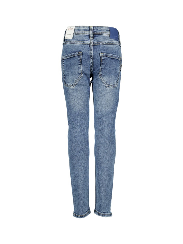 Blauwe jeansbroek straight fit Retour 
