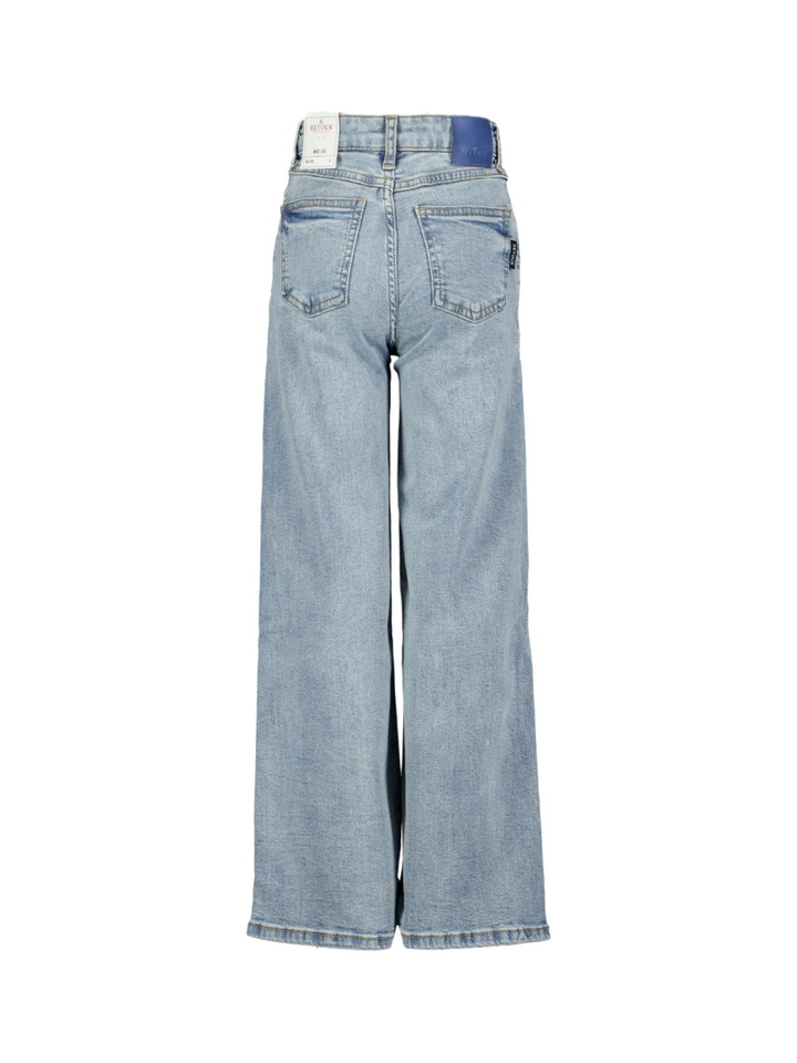 Lichtblauwe jeansbroek wide leg Retour 