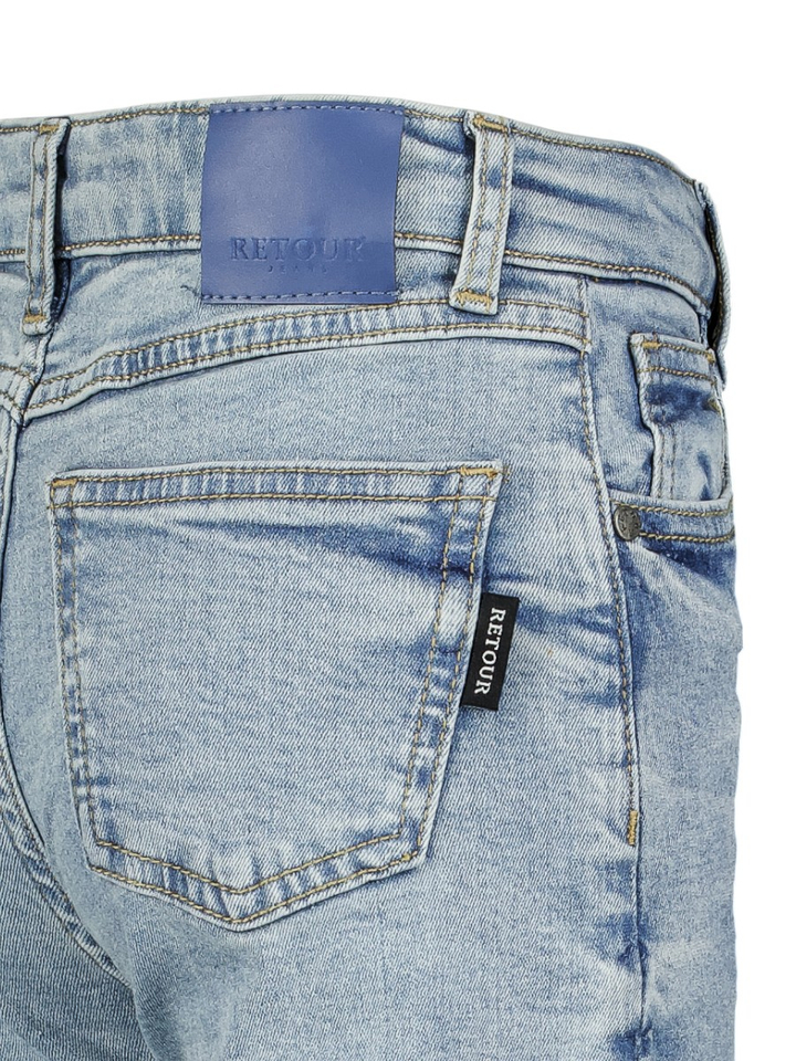 Lichtblauwe jeansbroek wide leg Retour 