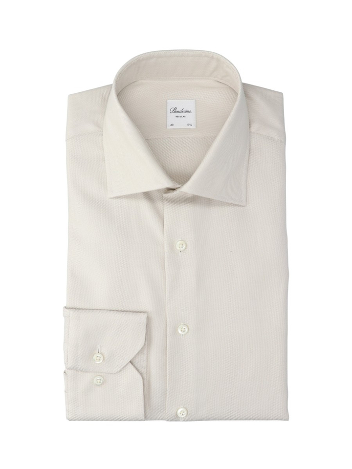 Beige katoenen hemd (regular fit) met lange mouwen Stenströms