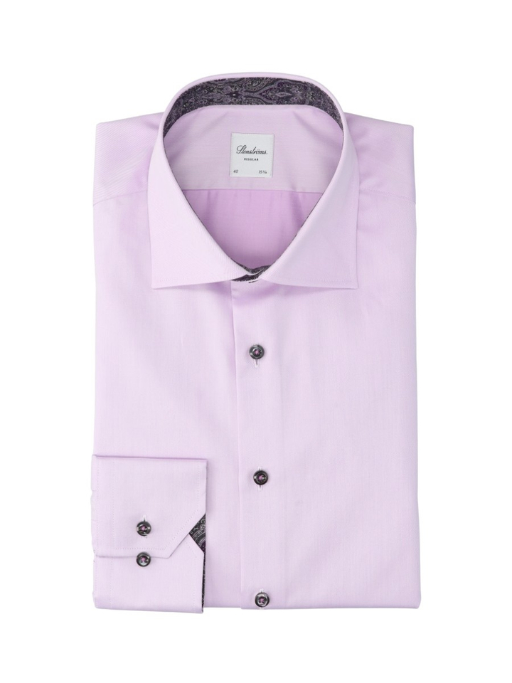 Light purple katoenen hemd (regular fit) met lange mouwen Stenströms