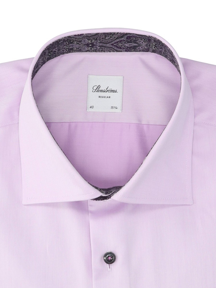 Light purple katoenen hemd (regular fit) met lange mouwen Stenströms