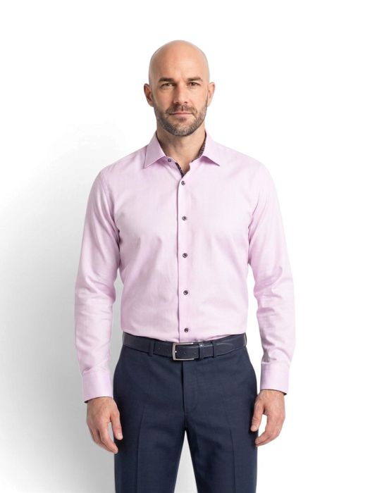 Light purple katoenen hemd (regular fit) met lange mouwen Stenströms