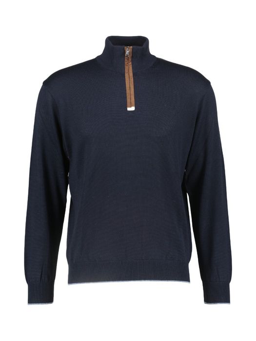 Donkerblauwe trui met korte rits Paul&Shark