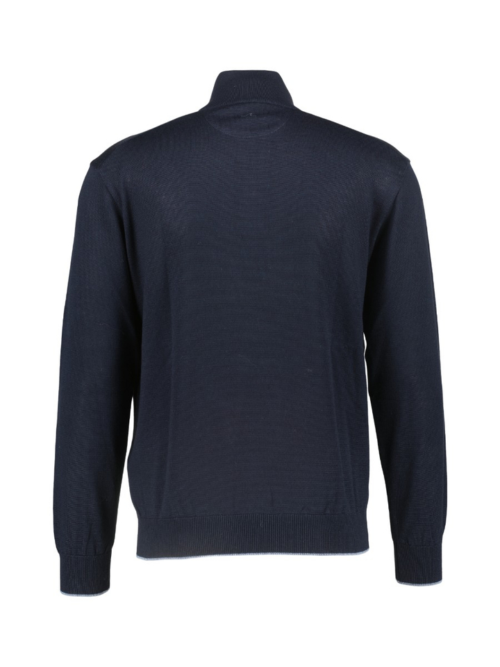 Donkerblauwe trui met korte rits Paul&Shark 