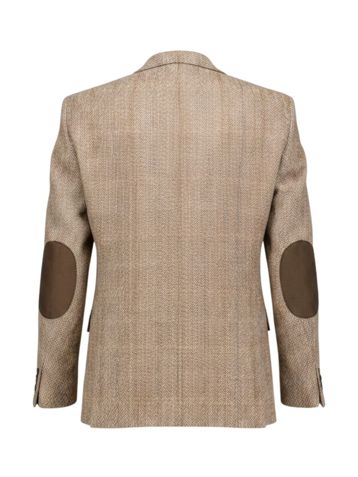Bruine modern fit blazer met ruit motief Digel