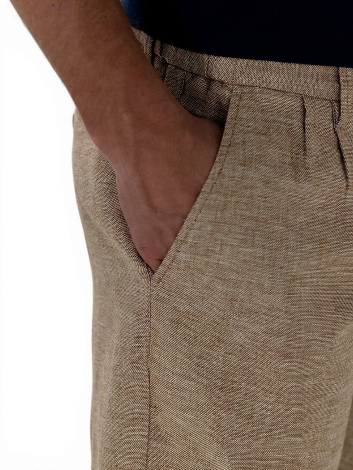 Bruine linnen short State Of Art 