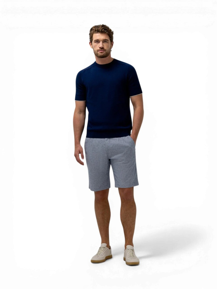 Blauwe linnen short State Of Art