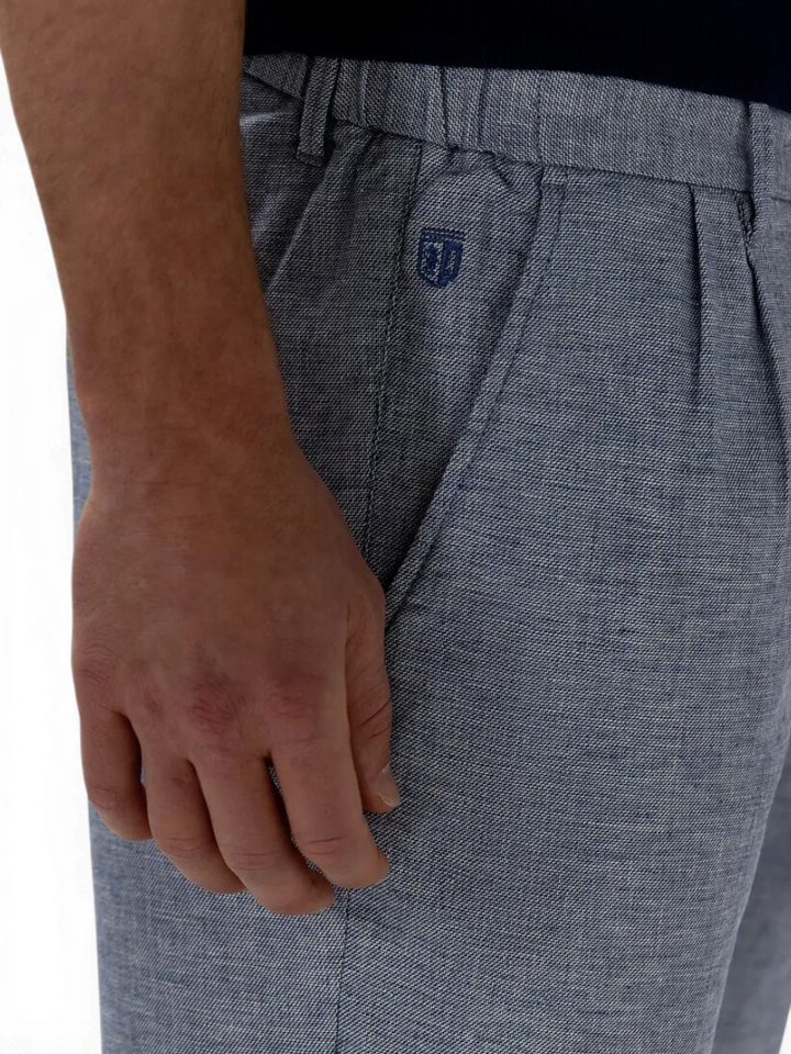 Blauwe linnen short State Of Art