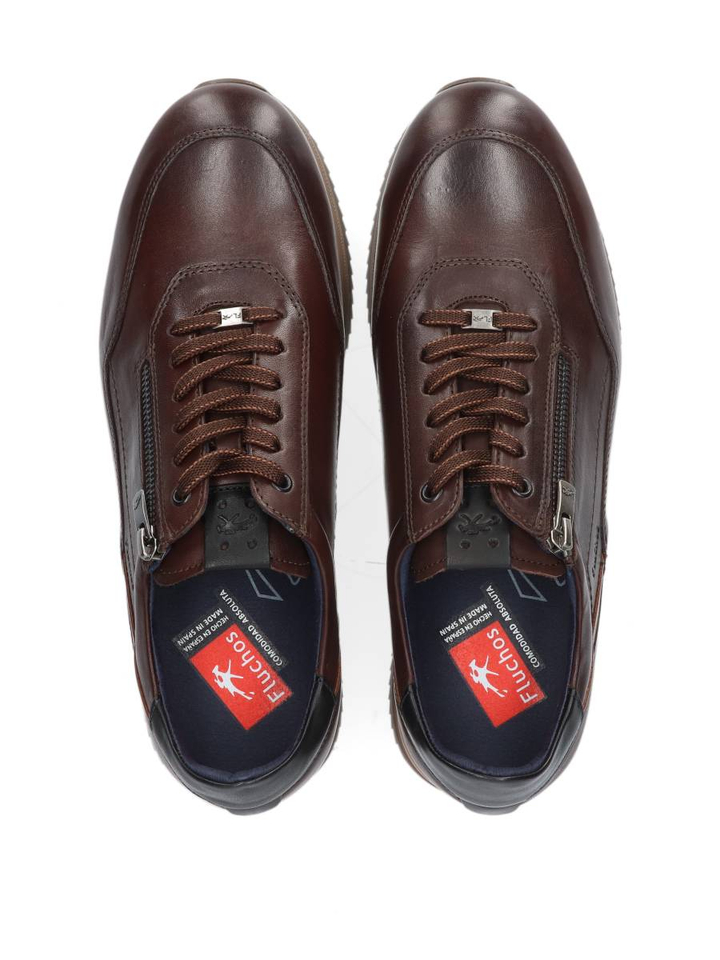 Donkerbruine lage veterschoenen Fluchos