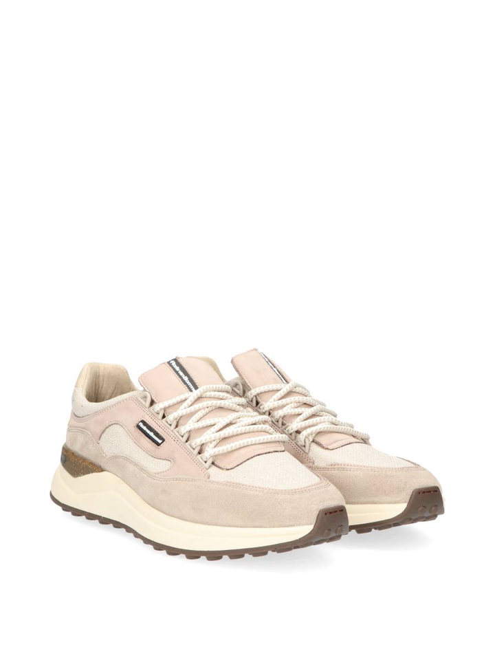 Taupe lage sneakers De Trikker Floris Van Bommel