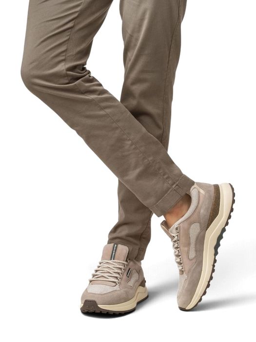 Taupe lage sneakers De Trikker Floris Van Bommel