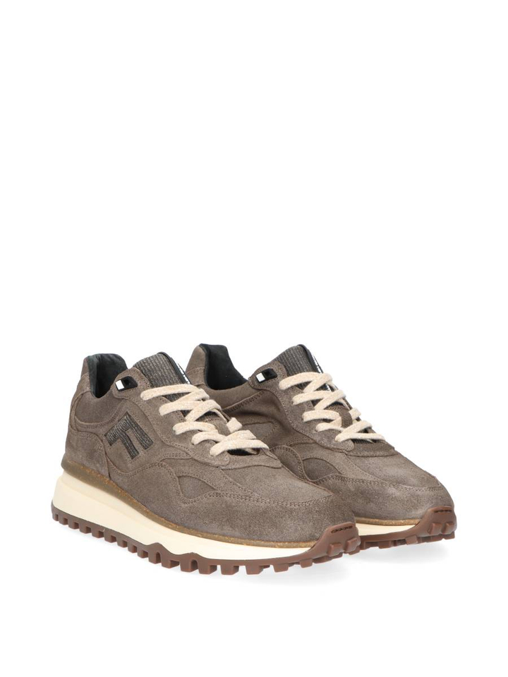 Bruine lage sneakers De Gripper Floris Van Bommel
