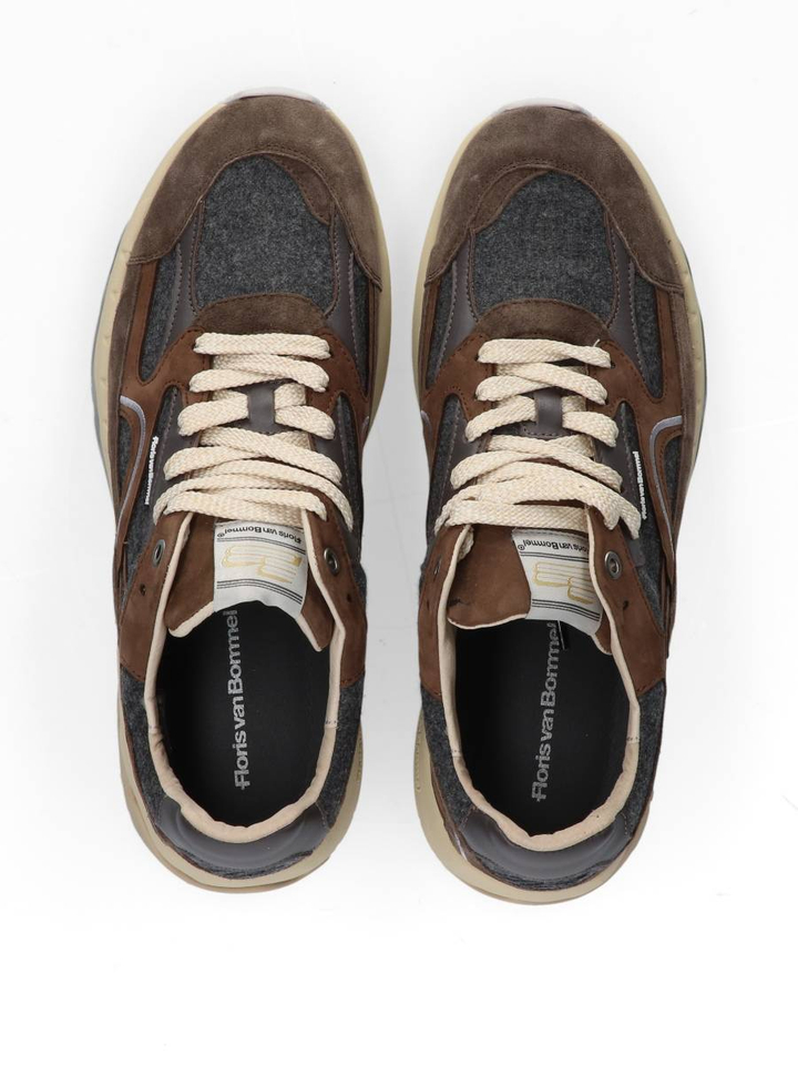 Taupe lage sneakers De Rezer Floris Van Bommel