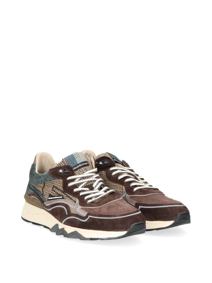 Donkerbruine lage sneakers De Zager Floris Van Bommel