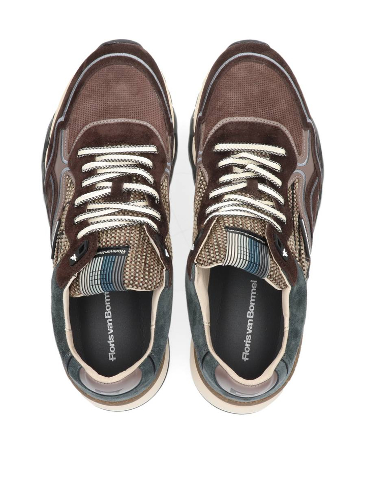 Donkerbruine lage sneakers De Zager Floris Van Bommel