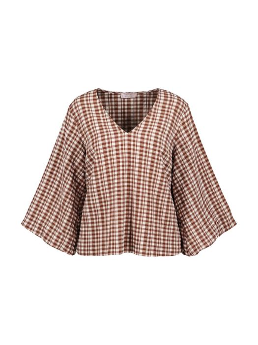 Geruiten blouse met pofmouwen Florine Studio Anneloes