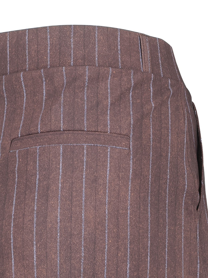Espresso bruine gestreepte barrel fit met elastische taille Studio Anneloes