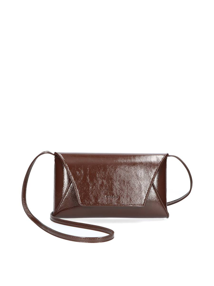 Donkebruine handtas in lak Natan 