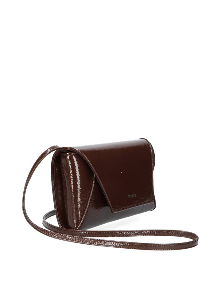 Donkebruine handtas in lak Natan 