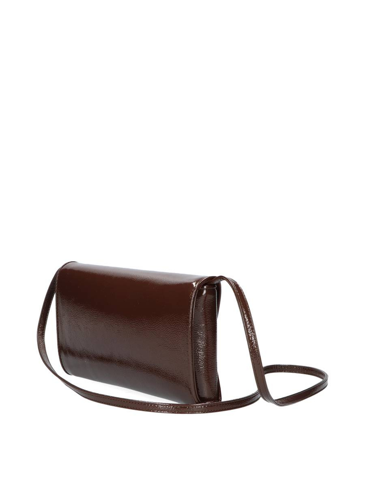 Donkebruine handtas in lak Natan 